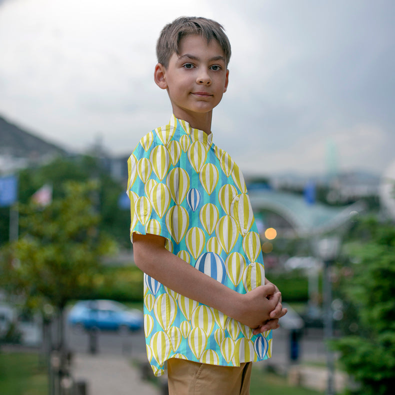 Tropic Classique Shirt (Blue and yellow hot air balloons)