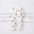 Teddy Carnival Bamboo Baby Sleepsuit – Zip Romper Onesie features