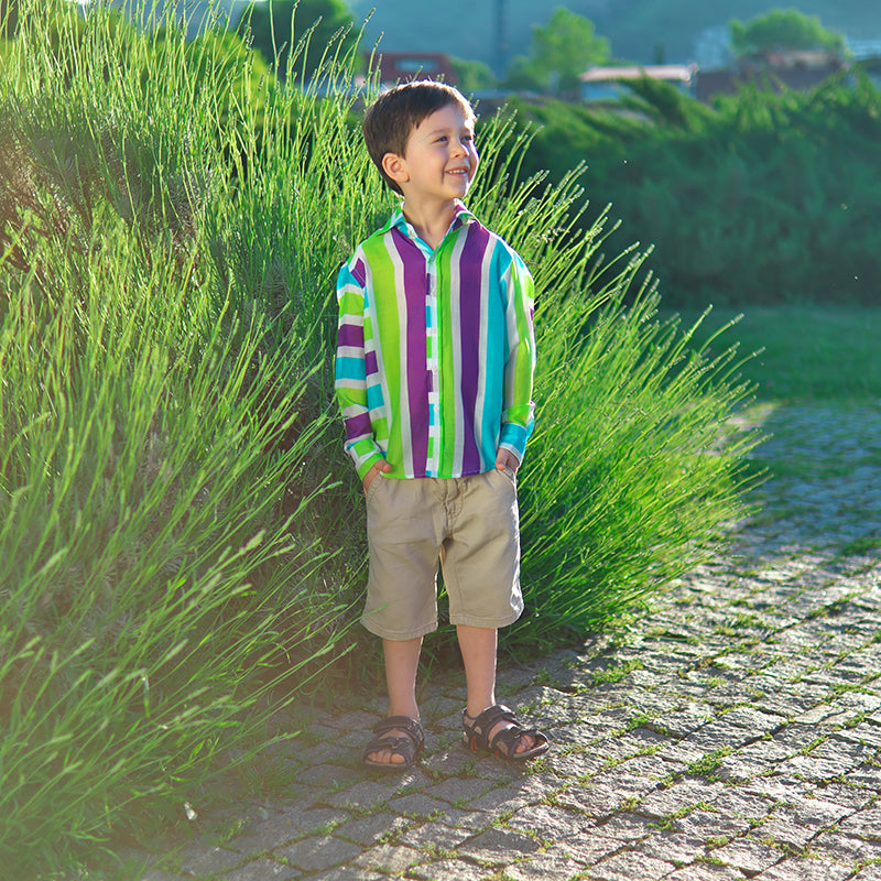 Classique Shirt - Purple and blue stripes