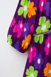 Purple Bloom Tiered Dress