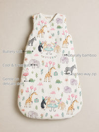 Giraffe Birthday Party Bamboo Baby Sleeping Bag features
