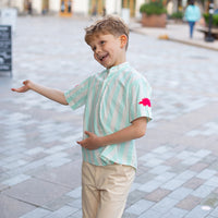 Mint green and white stripes- Classique Shirt 2024