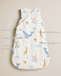Blue Whale Bamboo Baby Sleeping Bag features