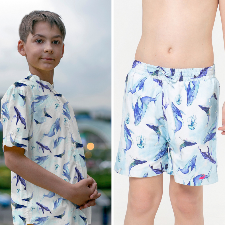 Tropic Classique Co-ord Set (Whales and Jellyfish)