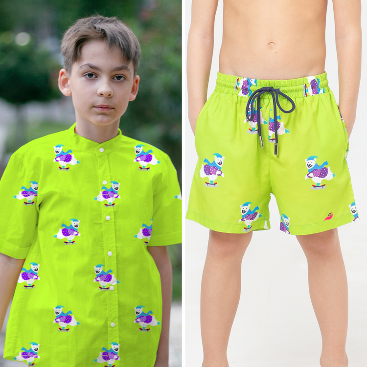 Tropic Classique Co-ord Set (Skating Polar Bears)
