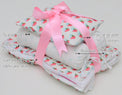 Snuggles and Cuddles Baby Blanket Gift Bundle (Light blue and pink hearts) features