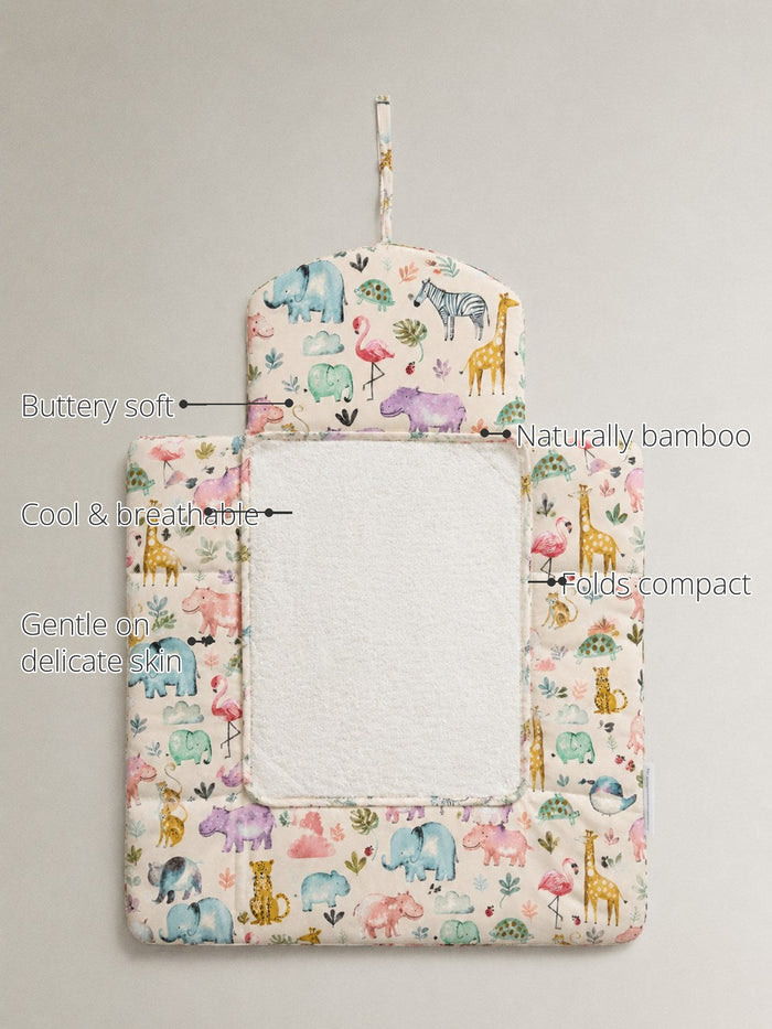 Hippopotamus Bamboo Baby Changing Mat features