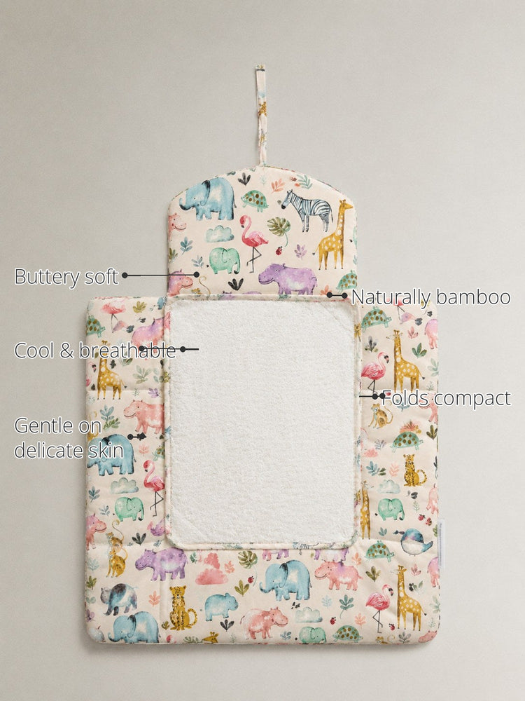 Hippopotamus Bamboo Baby Changing Mat features