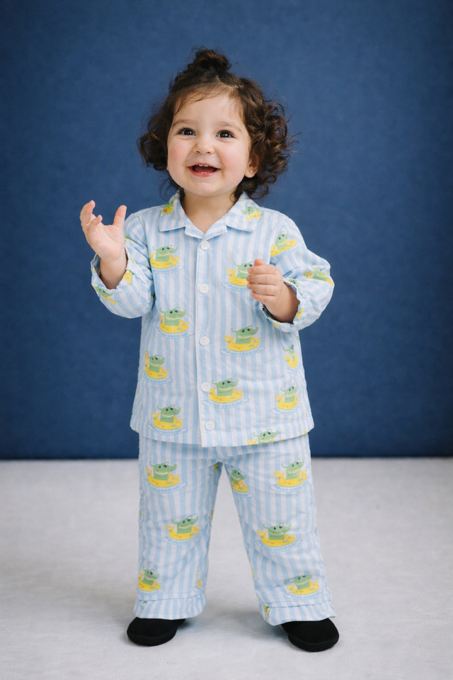Crocodile Print Pajama Set - Night Wear