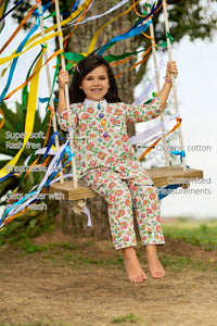 Multi-Coloured Floral Girls' Cotton Co-ord Set features