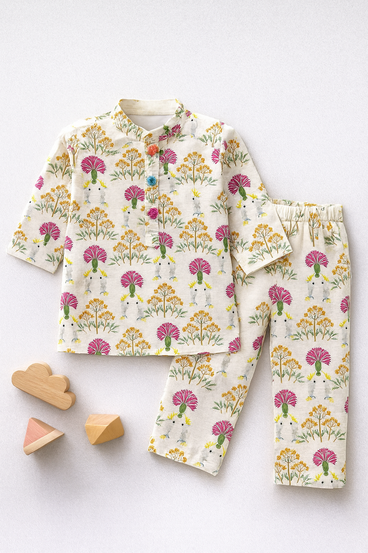 Multi-Colored Floral Cotton Co-ord Set