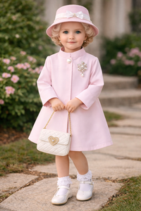 Anaario Park Avenue Princess Coat Set full look, pink coat set for girls