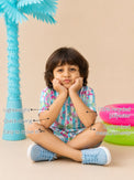Green Lime Stripe Boys' Co-ord Set features