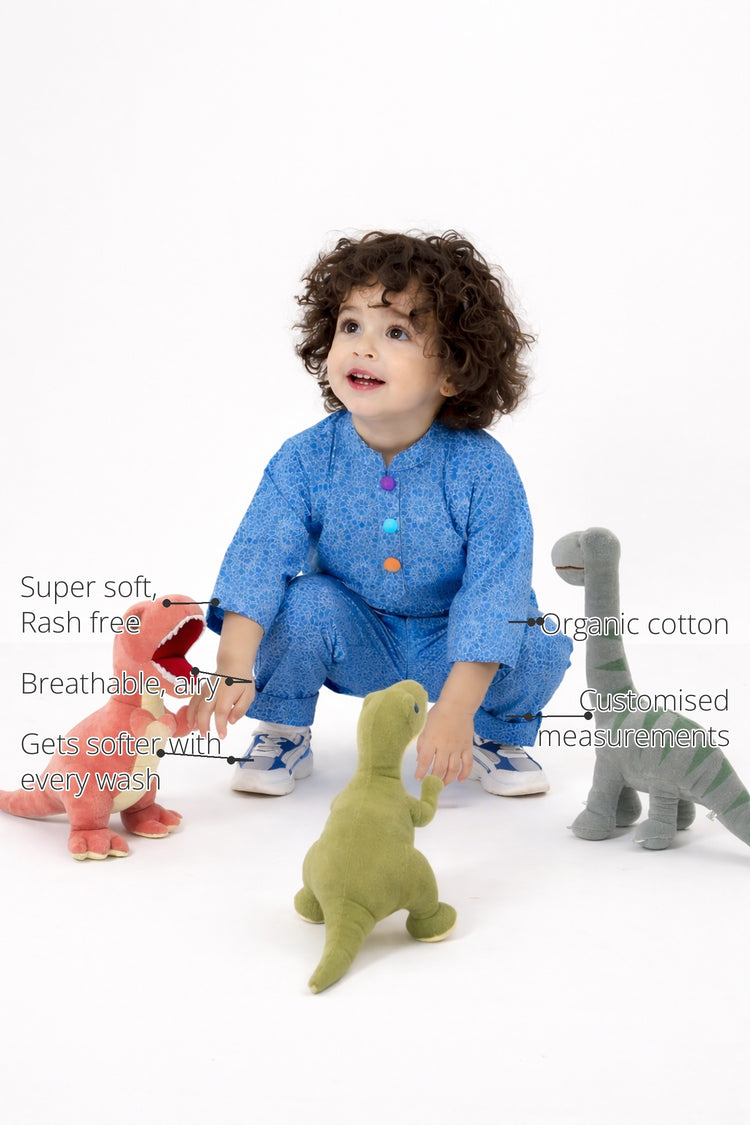 Blue Girls' Cotton Co-ord Set features