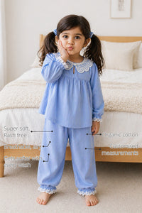 Bubbly Whispers Girls' Night Suit features