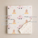 Pink Teddy Bamboo Baby Quilt features
