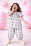 The Cloud-Check Girls' Co-ord Set features