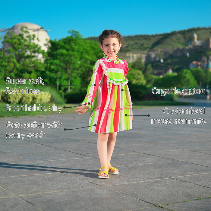 Watermelon Stripe Girls' Dress features