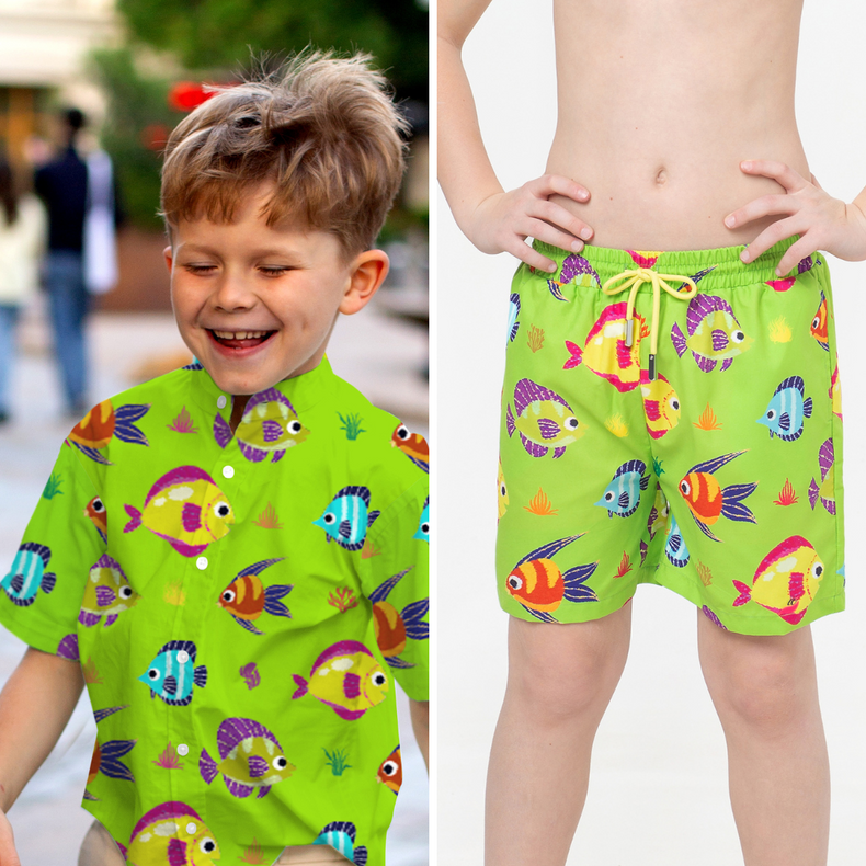 Tropic Classique Co-ord Set (Multicolored Fish)