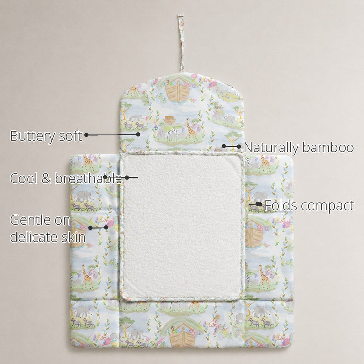 Noah's Ark Bamboo Baby Changing Mat features