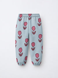 Teal Flowers Jogger Set flat lay by Anaario