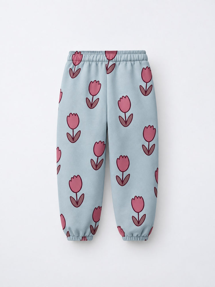 Teal Flowers Jogger Set flat lay by Anaario