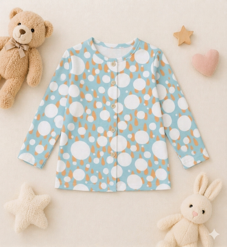 Ivory and Tangerine Poppy Raindrops - Night Wear