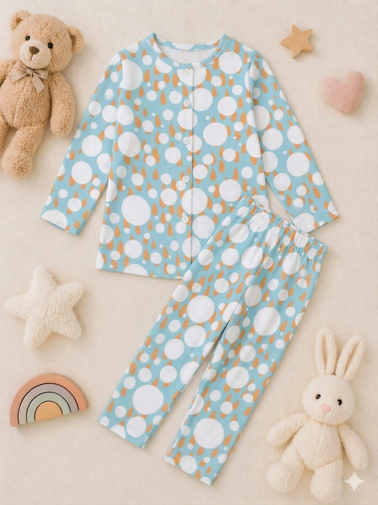 Ivory and Tangerine Poppy Raindrops - Night Wear