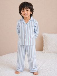 Blue and grey stripes Night Suit