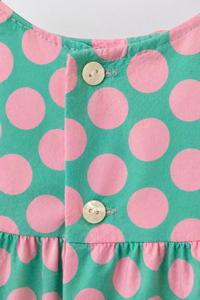 Mint Pink Dot Frill Dress Set