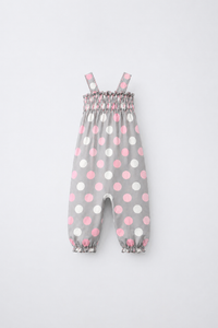 Blush Dot Smocked Romper