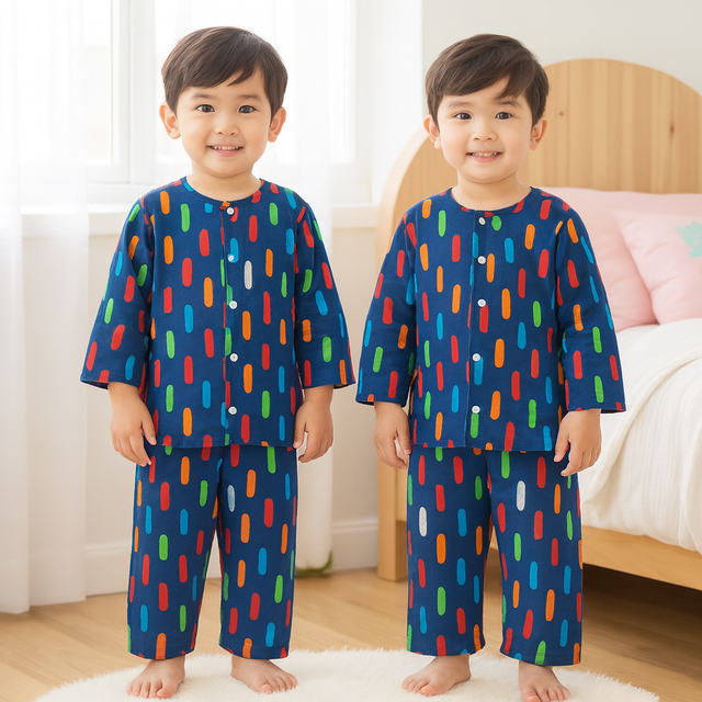 Midnight Dots Pajama Set - Night Wear