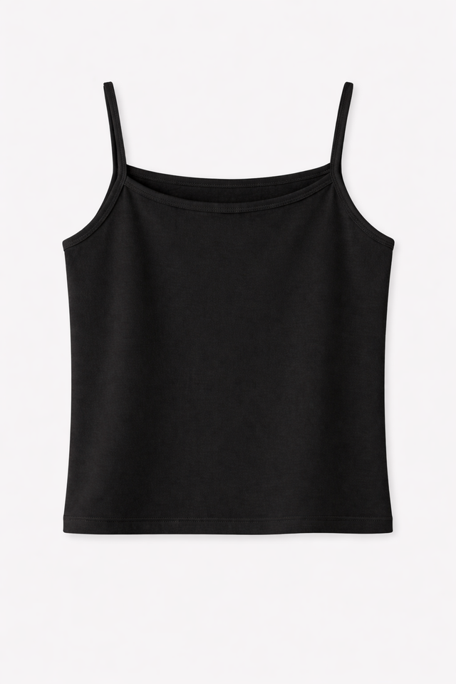 Girls Black Sleeveless Bamboo Vest (Pack of 3)