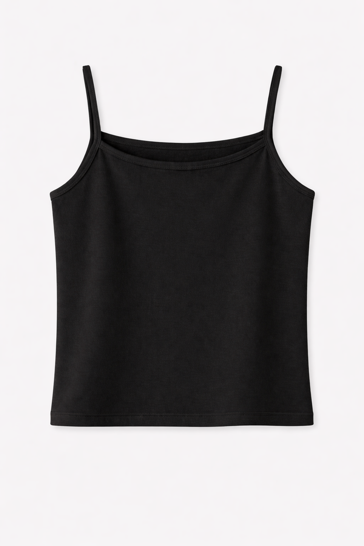 Girls Black Sleeveless Bamboo Vest (Pack of 3)