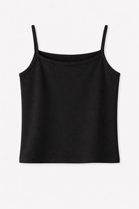 Girls Black Sleeveless Bamboo Vest (Pack of 5)