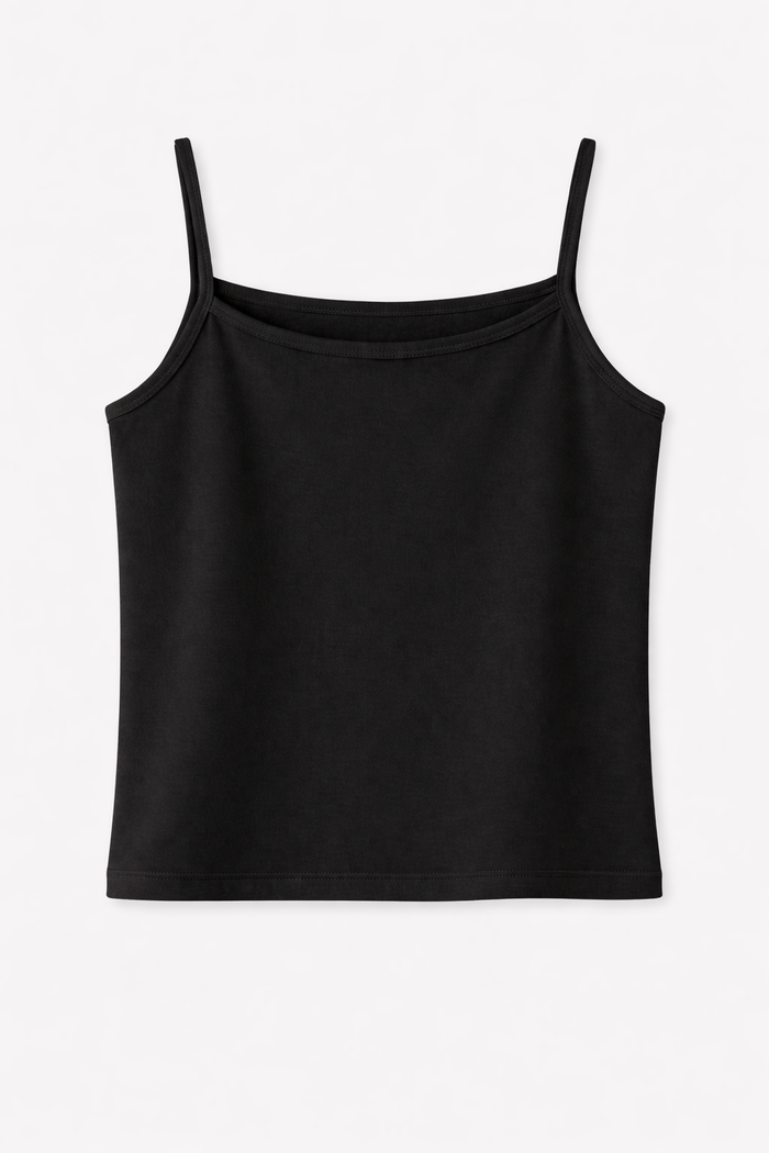 Girls Black Sleeveless Bamboo Vest (Pack of 5)