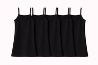 Girls Black Sleeveless Bamboo Vest (Pack of 5)
