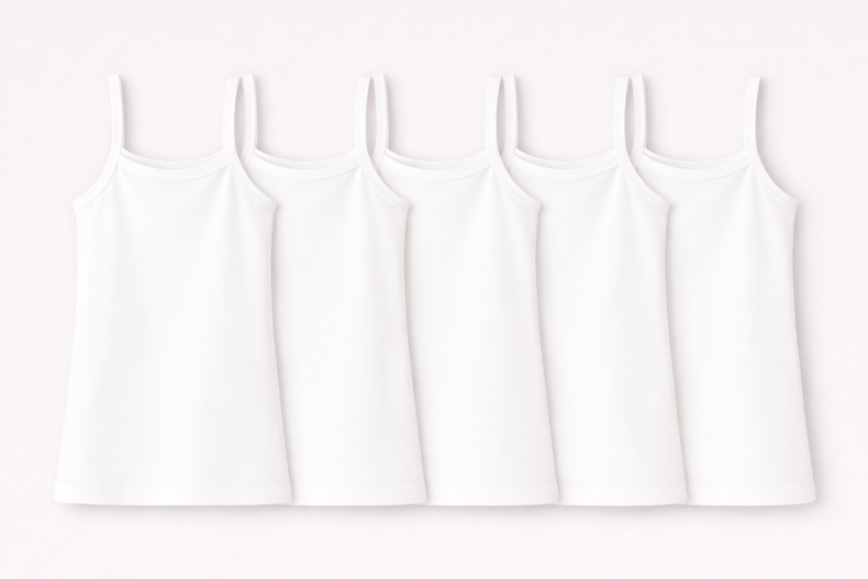 Girls Sleeveless Bamboo Vest (Pack of 5)