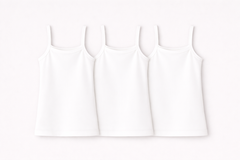 Girls Sleeveless Bamboo Vest (Pack of 3)