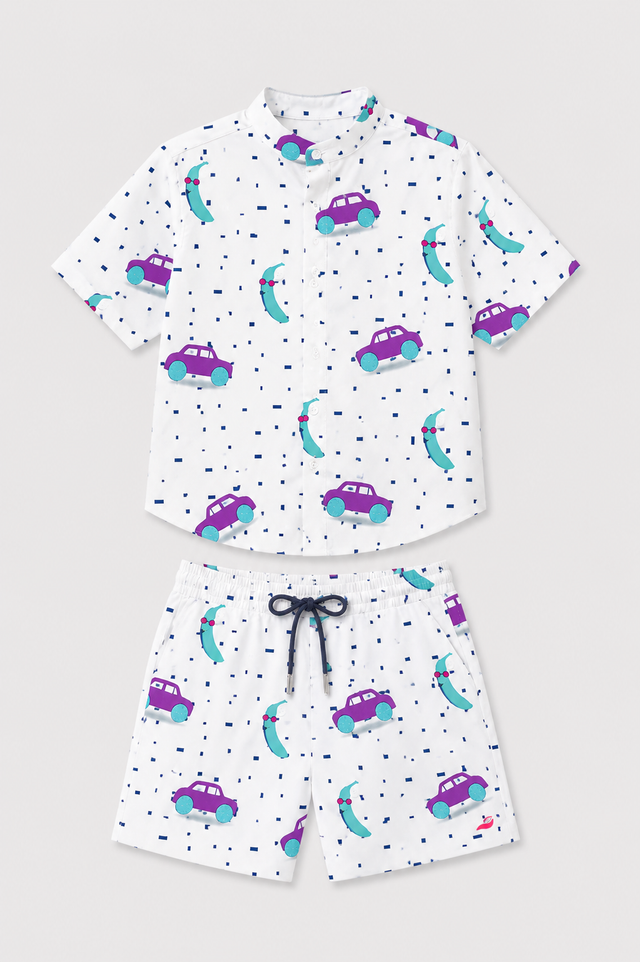 Car Print Shirt Set