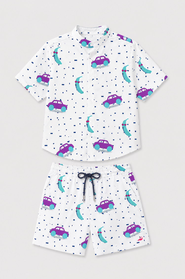 Car Print Shirt Set