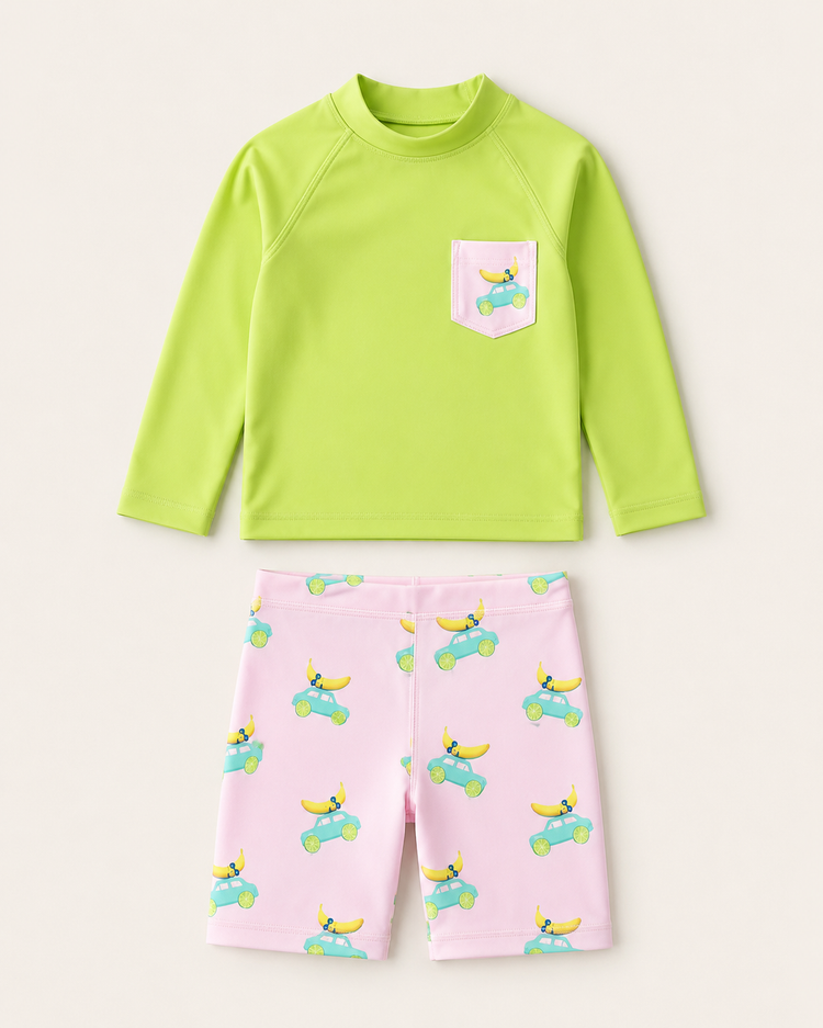 Lime and Pink Banana Car Swim Set
