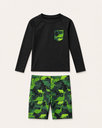 Black and Dino Camo Swim Set