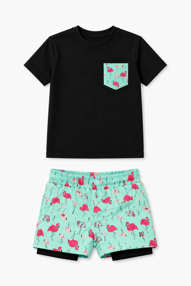Flamingo Splash Pocket Co-ord Set