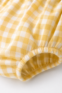Yellow Check Bow Dress Set