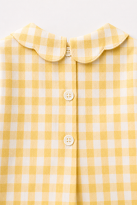 Yellow Check Bow Dress Set