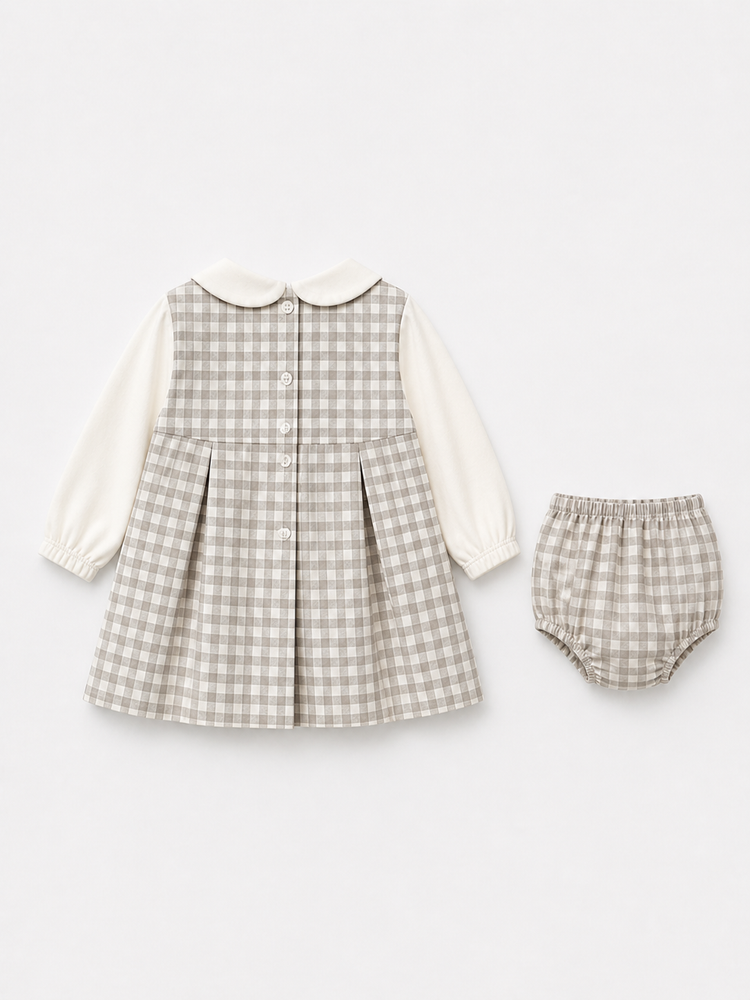 Grey Blush Tiered Dress Set