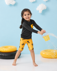 Black and Mustard Horse Swim Set