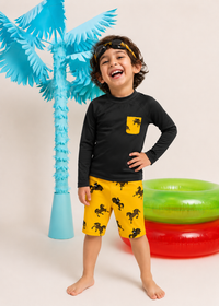 Black and Mustard Horse Swim Set