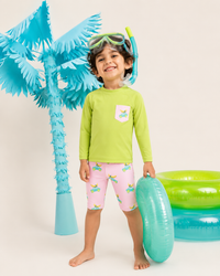 Lime and Pink Banana Car Swim Set